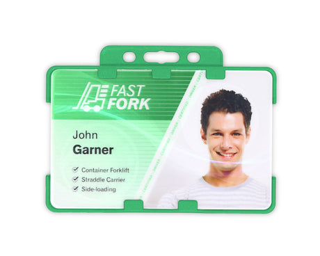 Light Green Dual-Sided BioBadge Open Faced ID Card Holders - Landscape (Pack of 100) — additional product view 1
