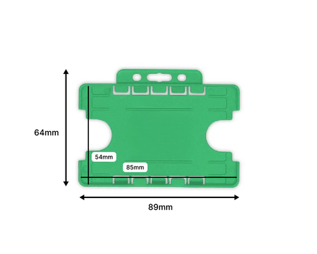 Light Green Dual-Sided BioBadge Open Faced ID Card Holders - Landscape (Pack of 100) — dimensions 2