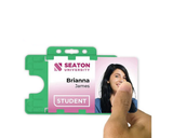 Light Green Dual-Sided BioBadge Open Faced ID Card Holders - Landscape (Pack of 100) — usage example 3