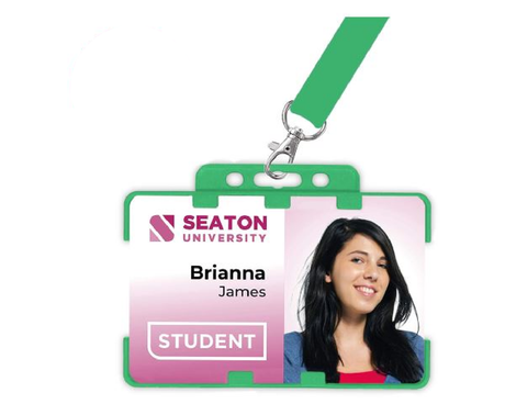 Light Green Dual-Sided BioBadge Open Faced ID Card Holders - Landscape (Pack of 100) — usage example 4