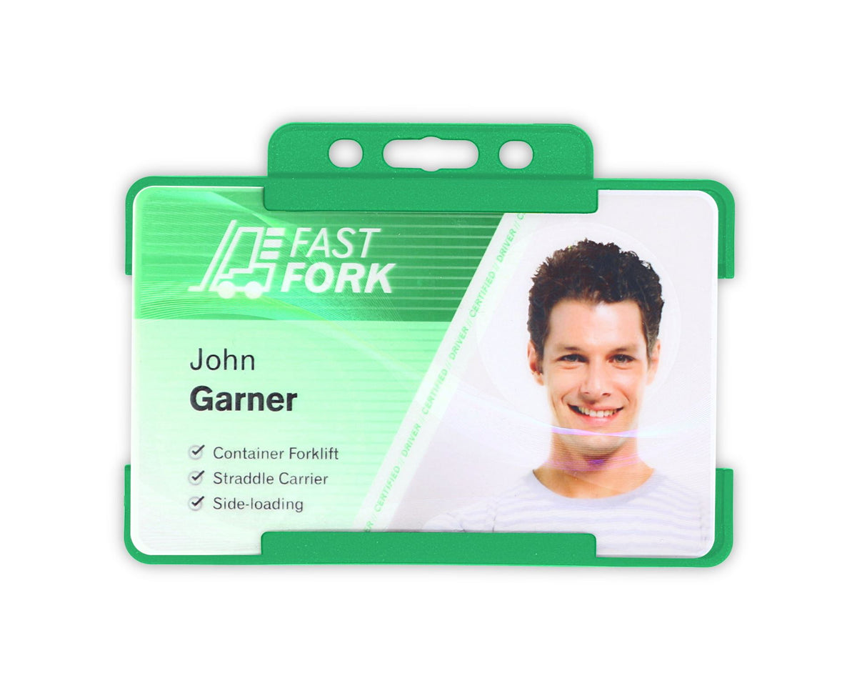 Light Green Single Sided BioBadge Open Faced ID Card Holders - Landscape (Pack of 100) — additional product view 1
