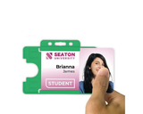Light Green Single Sided BioBadge Open Faced ID Card Holders - Landscape (Pack of 100) — usage example 3