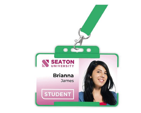 Light Green Single Sided BioBadge Open Faced ID Card Holders - Landscape (Pack of 100) — usage example 4
