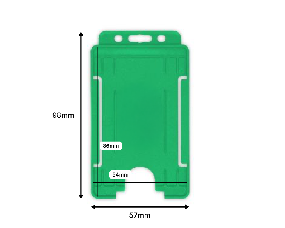 Light Green Single-Sided BioBadge Open Faced ID Card Holders - Portrait (Pack of 100) — dimensions 2