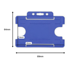 Mid Blue Single Sided BioBadge Open Faced ID Card Holders - Landscape (Pack of 100) — dimensions 2