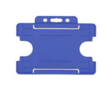 Mid Blue Single Sided BioBadge Open Faced ID Card Holders - Landscape (Pack of 100) — card holder view