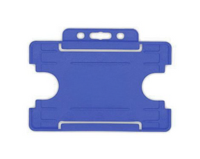 Mid Blue Single Sided BioBadge Open Faced ID Card Holders - Landscape (Pack of 100) — card holder view