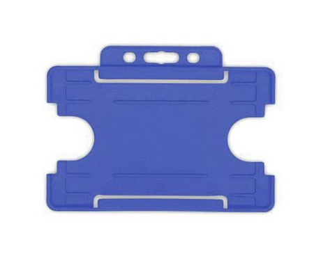 Mid Blue Single Sided BioBadge Open Faced ID Card Holders - Landscape (Pack of 100) — card holder view