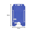 Mid Blue Single Sided BioBadge Open Faced ID Card Holders - Portrait (Pack of 100) — dimensions 2