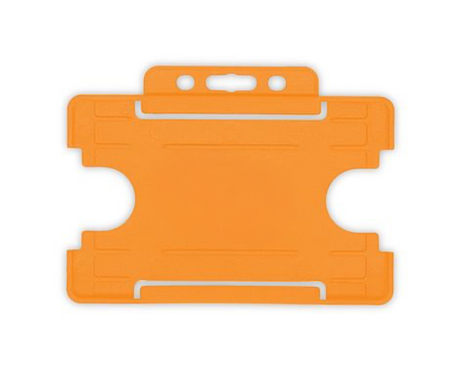 Orange Single Sided BioBadge Open Faced ID Card Holders - Landscape (Pack of 100) — card holder view