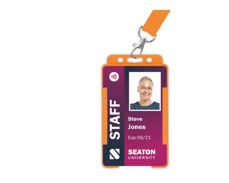 Orange Single-Sided BioBadge Open Faced ID Card Holders - Portrait (Pack of 100) — usage example 4