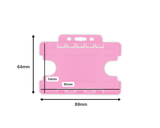 Pink Dual Sided BioBadge Open Faced ID Card Holders - Landscape (Pack of 100) — dimensions 2