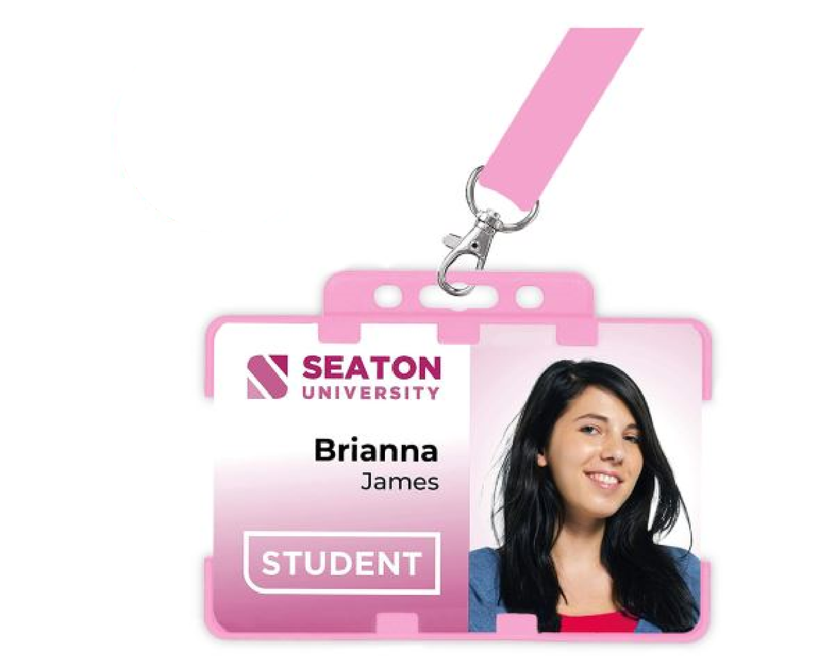 Pink Dual Sided BioBadge Open Faced ID Card Holders - Landscape (Pack of 100) — usage example 4
