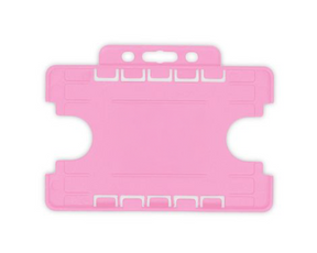 Pink Dual Sided BioBadge Open Faced ID Card Holders - Landscape (Pack of 100) — card holder view
