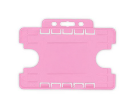 Pink Dual Sided BioBadge Open Faced ID Card Holders - Landscape (Pack of 100) — card holder view