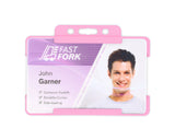 Pink Single Sided BioBadge Open Faced ID Card Holders - Landscape (Pack of 100) — additional product view 1