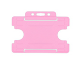 Pink Single Sided BioBadge Open Faced ID Card Holders - Landscape (Pack of 100) — card holder view