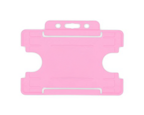 Pink Single Sided BioBadge Open Faced ID Card Holders - Landscape (Pack of 100) — card holder view