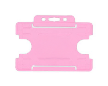 Pink Single Sided BioBadge Open Faced ID Card Holders - Landscape (Pack of 100) — card holder view