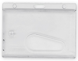 Premium Enclosed ID Card Holder with Thumb Slot - Landscape 100 Pack — additional product view 1