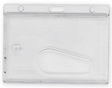 Premium Enclosed ID Card Holder with Thumb Slot - Landscape 100 Pack — card holder view