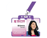 Purple Dual Sided BioBadge Open Faced ID Card Holders - Landscape (Pack of 100) — usage example 4