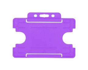 Purple Single Sided BioBadge Open Faced ID Card Holders - Landscape (Pack of 100) — card holder view