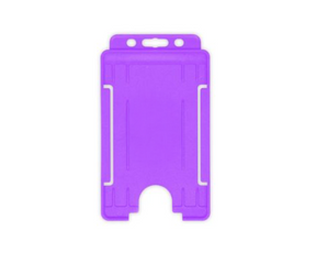 Purple Single-Sided BioBadge Open Faced ID Card Holders - Portrait (Pack of 100) — card holder view