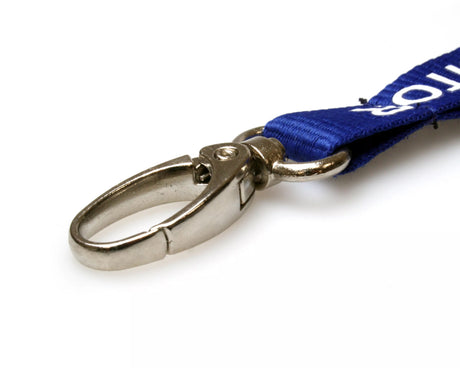 Recycled Blue Visitor Lanyards with Metal Lobster Clip (Pack of 100) — lanyard view