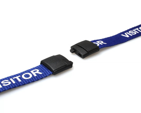 Recycled Blue Visitor Lanyards with Metal Lobster Clip (Pack of 100) — lanyard view