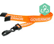 Recycled Orange Governor Lanyards with Plastic J Clip (Pack of 100) — lanyard view