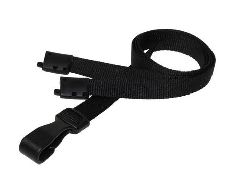 Recycled Plain Black Lanyards With Metal Lobster Clip (Pack of 100) — lanyard view