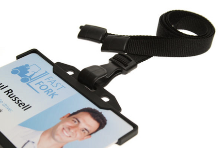 Recycled Plain Black Lanyards With Plastic J Clip (Pack of 100) — lanyard view