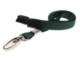 Recycled Plain Dark Green Lanyards With Metal Lobster Clip (Pack of 100) — lanyard view