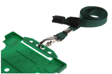 Recycled Plain Dark Green Lanyards With Metal Lobster Clip (Pack of 100) — lanyard view