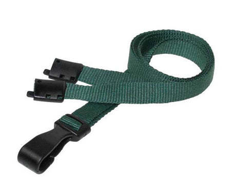 Recycled Plain Green Lanyards with Plastic J Clip (Pack of 100) — lanyard view