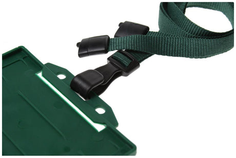 Recycled Plain Green Lanyards with Plastic J Clip (Pack of 100) — lanyard view