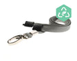 Recycled Plain Grey Lanyards With Metal Lobster Clip (Pack of 100) — lanyard view