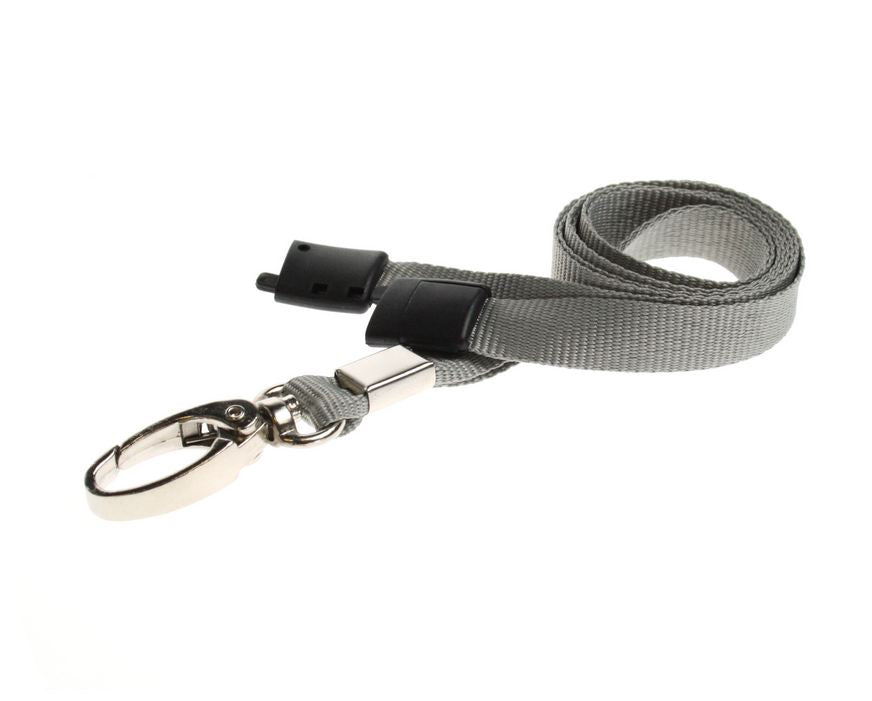 Recycled Plain Grey Lanyards With Metal Lobster Clip (Pack of 100) — lanyard view