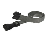 Recycled Plain Grey Lanyards with Plastic J Clip (Pack of 100) — lanyard view