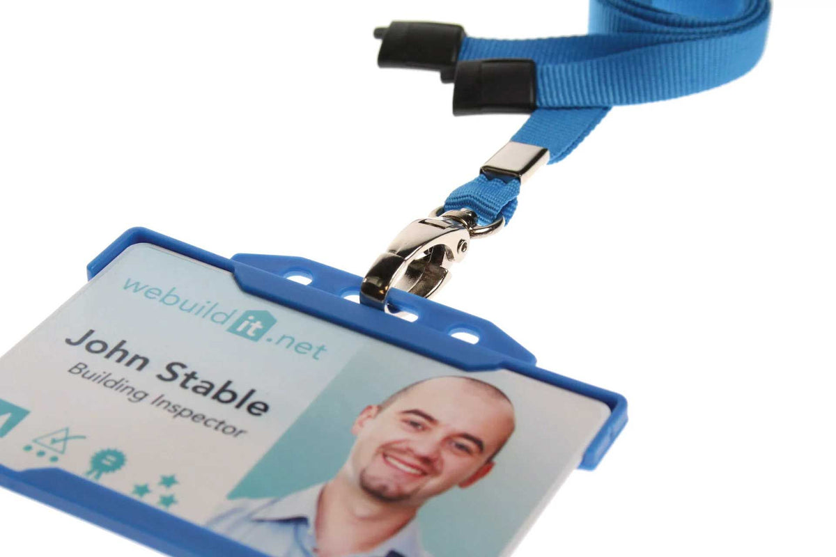 Recycled Plain Light Blue Lanyards With Metal Lobster Clip (Pack of 100) — lanyard view