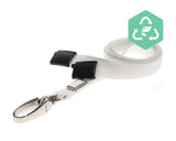 Recycled Plain White Lanyards With Metal Lobster Clip (Pack of 100) — lanyard view