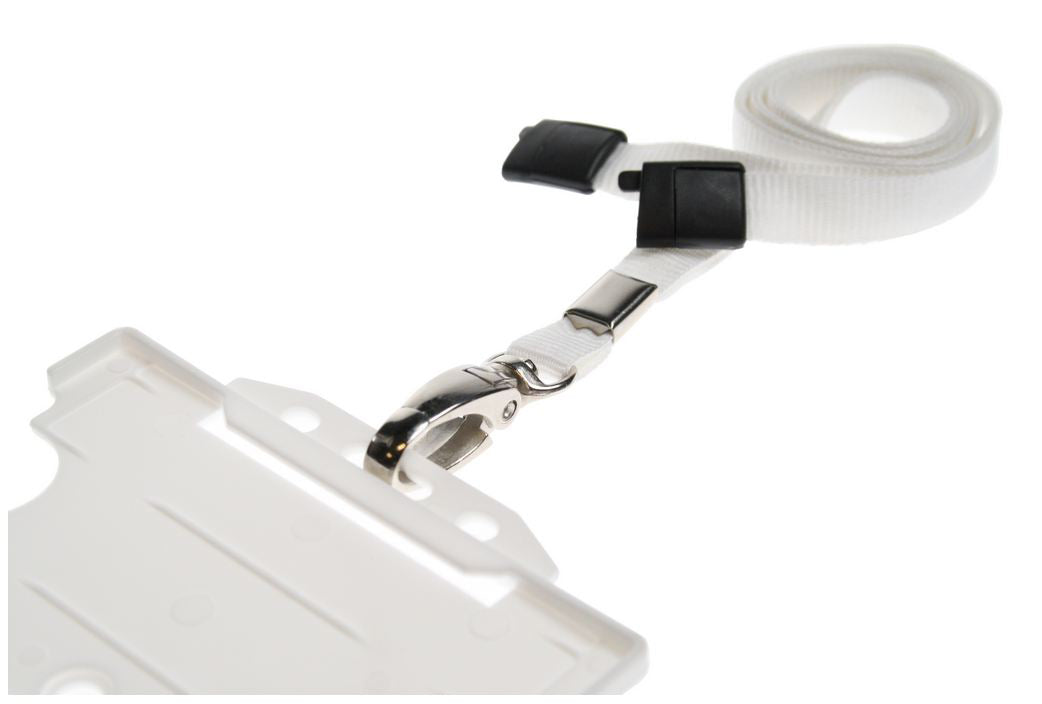 Recycled Plain White Lanyards With Metal Lobster Clip (Pack of 100) — lanyard view