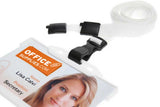 Recycled Plain White Lanyards with Plastic J Clip (Pack of 100) — lanyard view