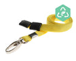 Recycled Plain Yellow Lanyards With Metal Lobster Clip (Pack of 100) — lanyard view