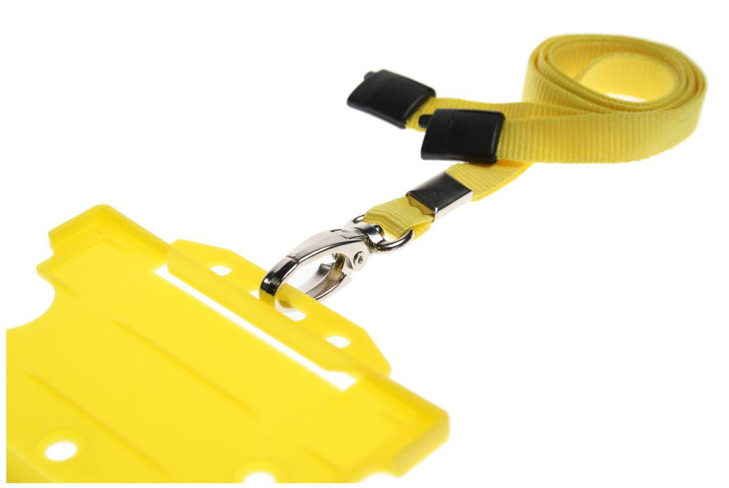 Recycled Plain Yellow Lanyards With Metal Lobster Clip (Pack of 100) — lanyard view