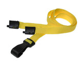 Recycled Plain Yellow Lanyards with Plastic J Clip (Pack of 100) — lanyard view