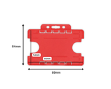 Red Dual Sided BioBadge Open Faced ID Card Holders - Landscape (Pack of 100) — dimensions 2