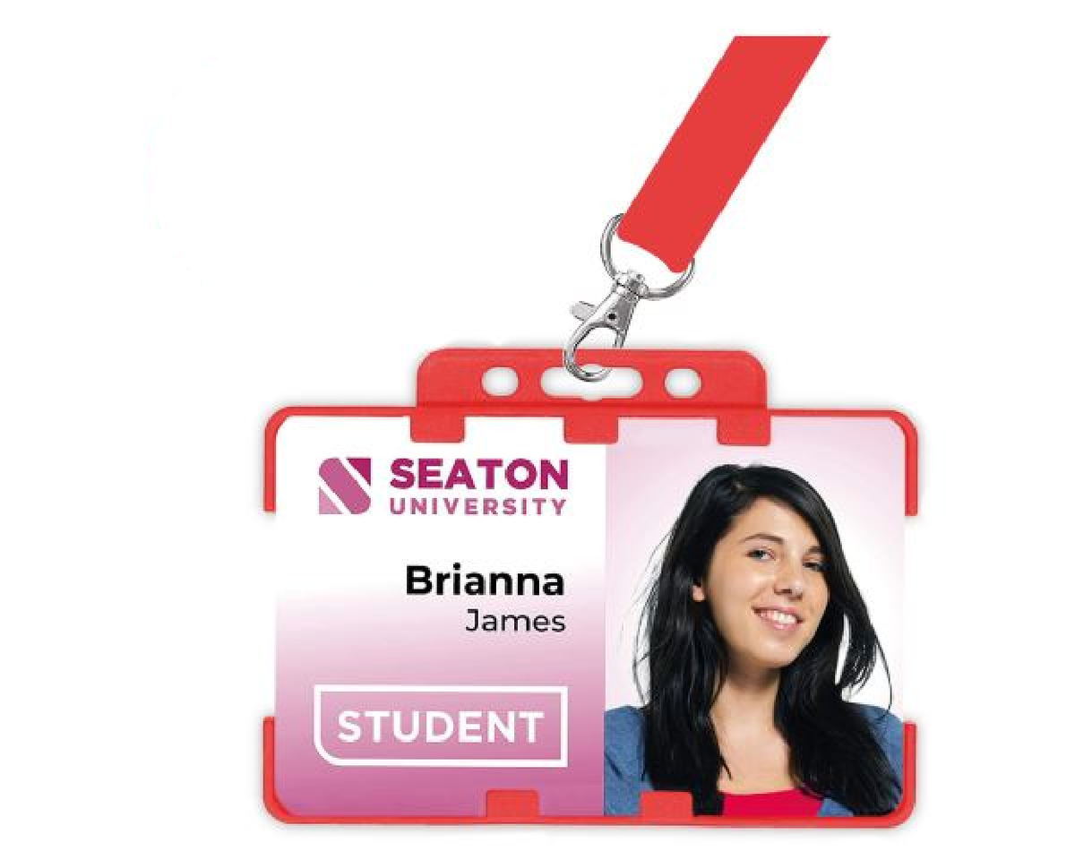 Red Dual Sided BioBadge Open Faced ID Card Holders - Landscape (Pack of 100) — usage example 4