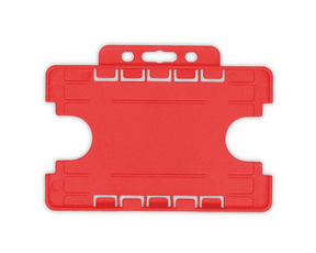 Red Dual Sided BioBadge Open Faced ID Card Holders - Landscape (Pack of 100) — card holder view